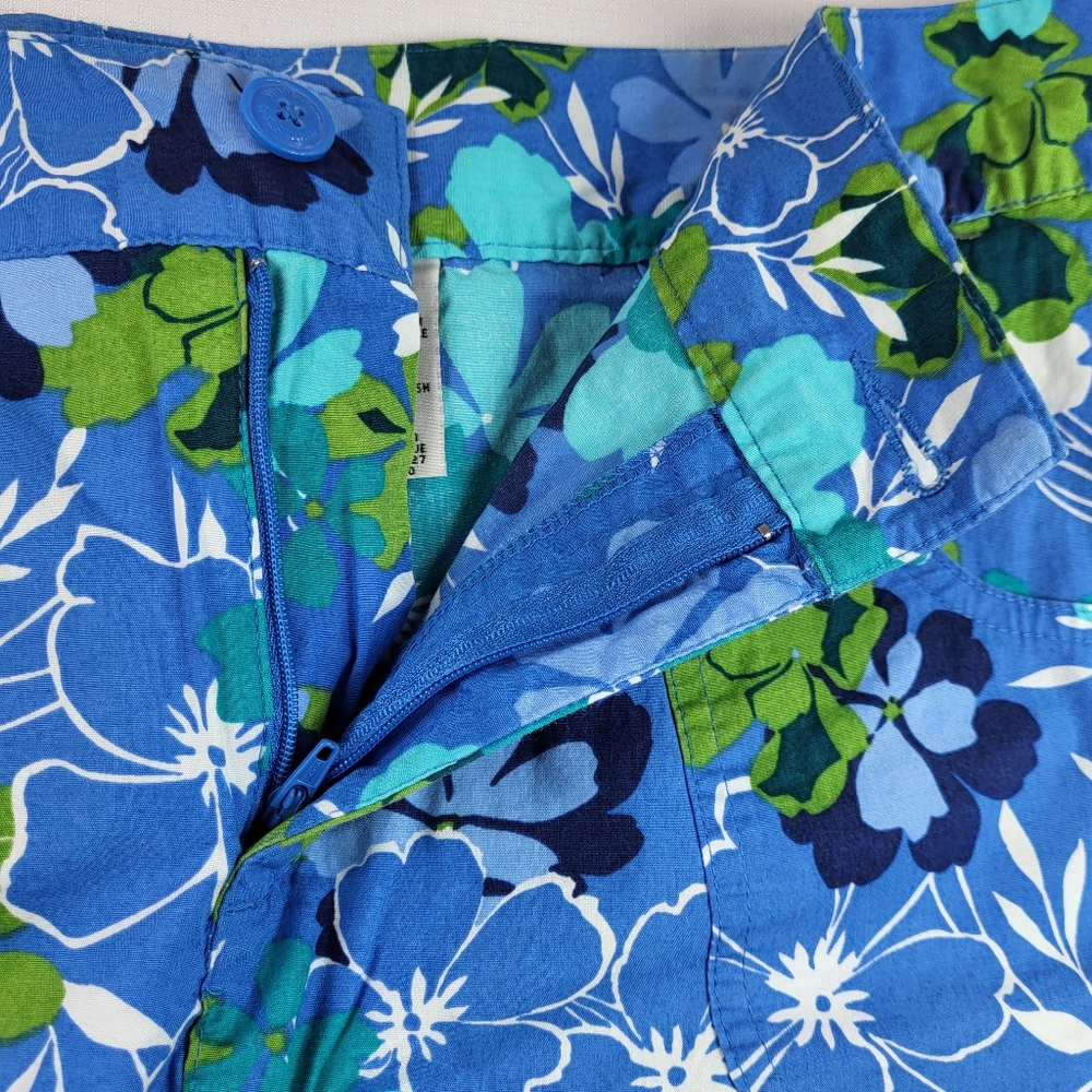 White Stag SKORT Womens Size 8 Blue Green Floral Stretch Pockets Skirt w Shorts - Picture 9 of 13